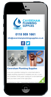 Caversham Plumbing Supplies Website On IPhone