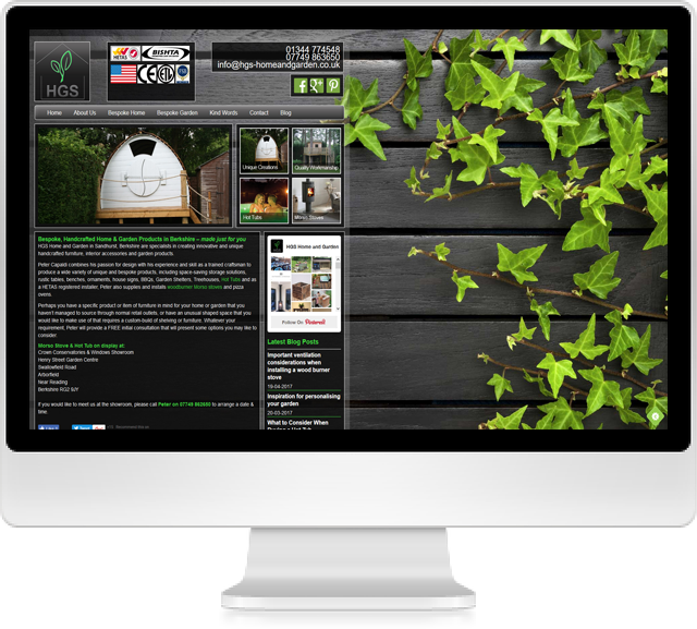 HGS Home and Garden Website On Desktop