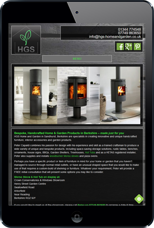 HGS Home and Garden Website On IPad