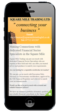 Square Mile Trading Website On IPhone