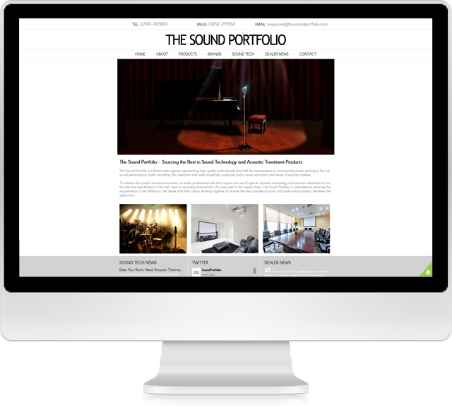 The Sound Portfolio Website On Desktop