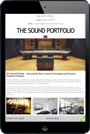 The Sound Portfolio Website On IPad